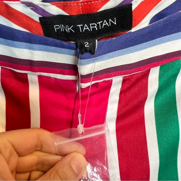 PINK TARTAN Multi Coloured Striped Flare Pants - Picture 4 of 4
